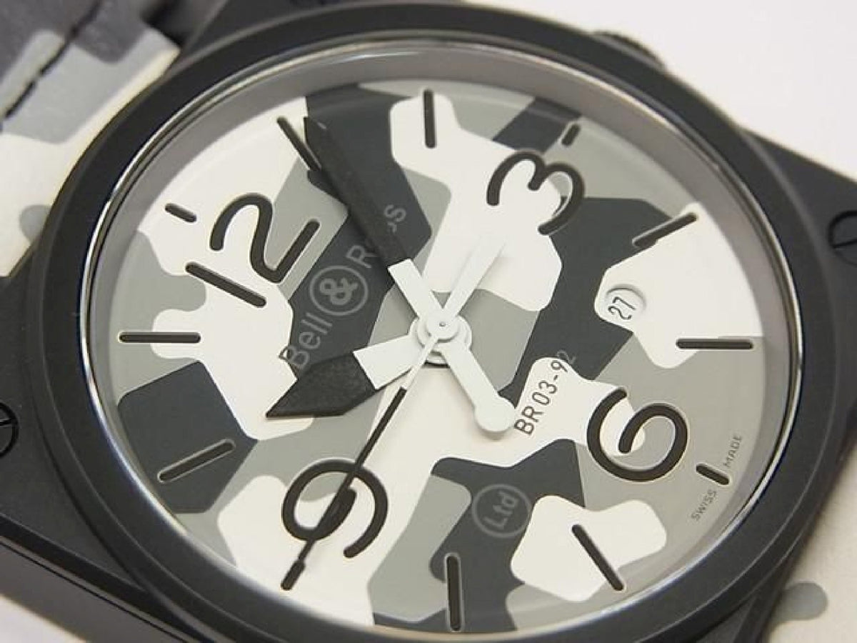 BELL & ROSS BR03-92 white Camo BR0392-CG-CE/SCA world Limited99 9 Lots Mens 194188177 hannari-shop