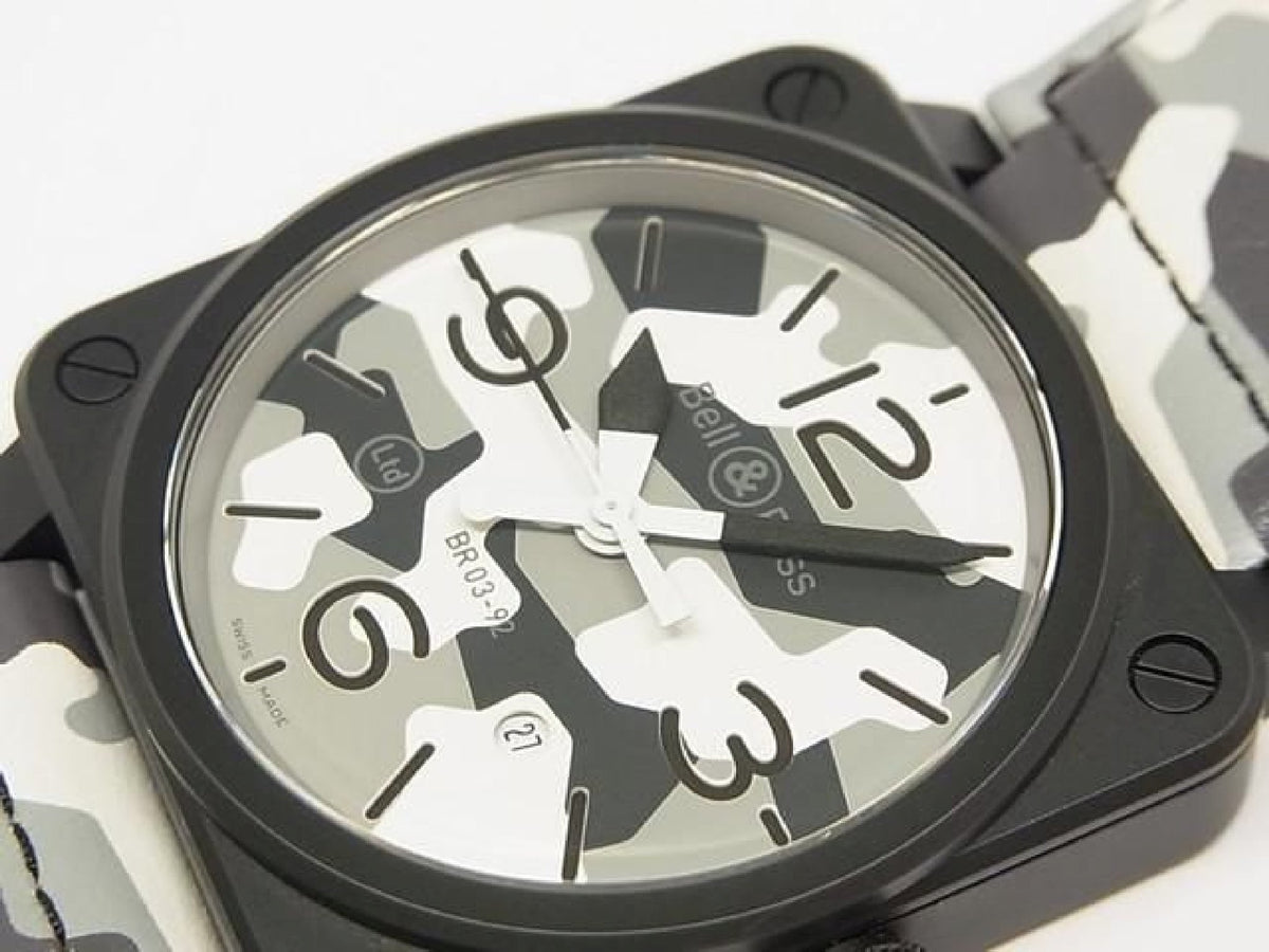 BELL & ROSS BR03-92 white Camo BR0392-CG-CE/SCA world Limited99 9 Lots Mens 194188177 hannari-shop