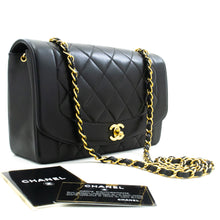 CHANEL Diana Flap Chain Shoulder Bag Black Quilted Lambskin Purse n18 hannari-shop