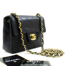 CHANEL Mini Square Small Chain Shoulder Bag Crossbody Black Lamb m44 hannari-shop