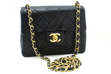 CHANEL Mini Square Small Chain Shoulder Bag Crossbody Black Lamb m44 hannari-shop