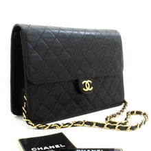 CHANEL Chain Shoulder Bag Clutch Black Quilted Flap Lambskin Purse n62 hannari-shop