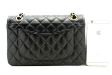 CHANEL Grained Calfskin Double Flap 9" Chain Shoulder Bag Black n49 hannari-shop
