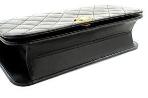 CHANEL Full Flap Chain Shoulder Bag Clutch Black Quilted Lambskin n36 hannari-shop