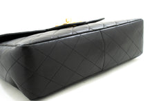 CHANEL Classic Large 11" Chain Shoulder Bag Flap Black Lambskin n20 hannari-shop