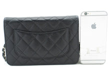 CHANEL Grained Calfskin Wallet On Chain WOC Black Shoulder Bag n94 hannari-shop