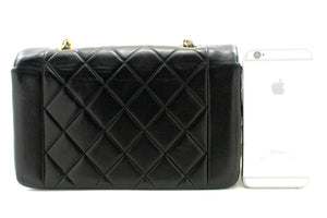 CHANEL Diana Flap Chain Shoulder Bag Black Quilted Lambskin Purse n80 hannari-shop