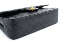 CHANEL Classic Double Flap 10" Chain Shoulder Bag Black Lambskin p99 hannari-shop