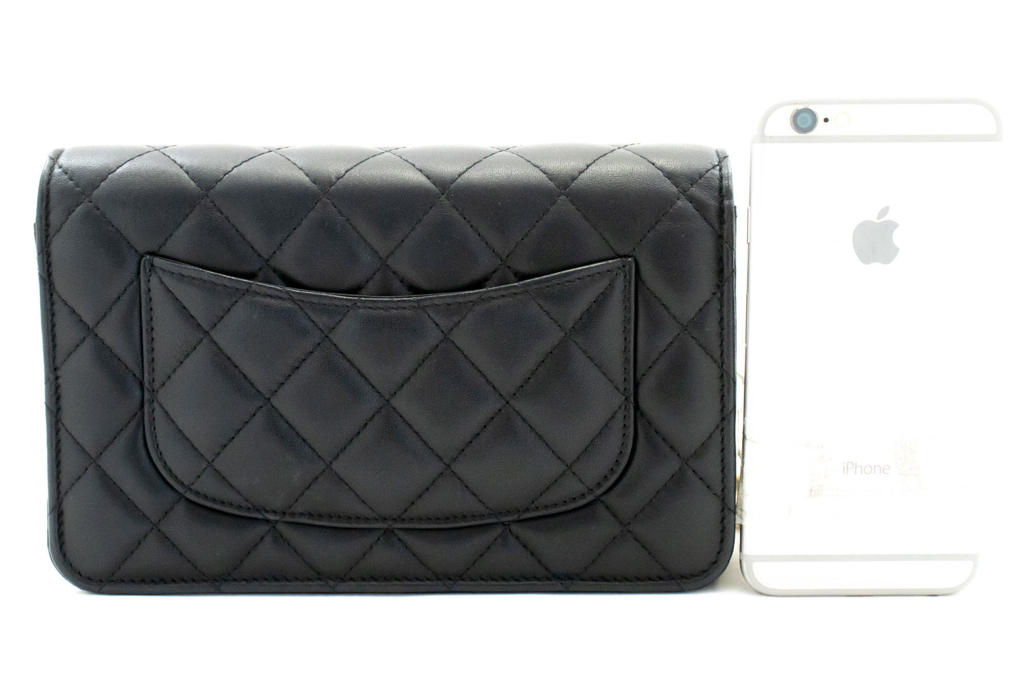CHANEL Black Classic Wallet On Chain WOC Shoulder Bag Crossbody ae8 hannari-shop