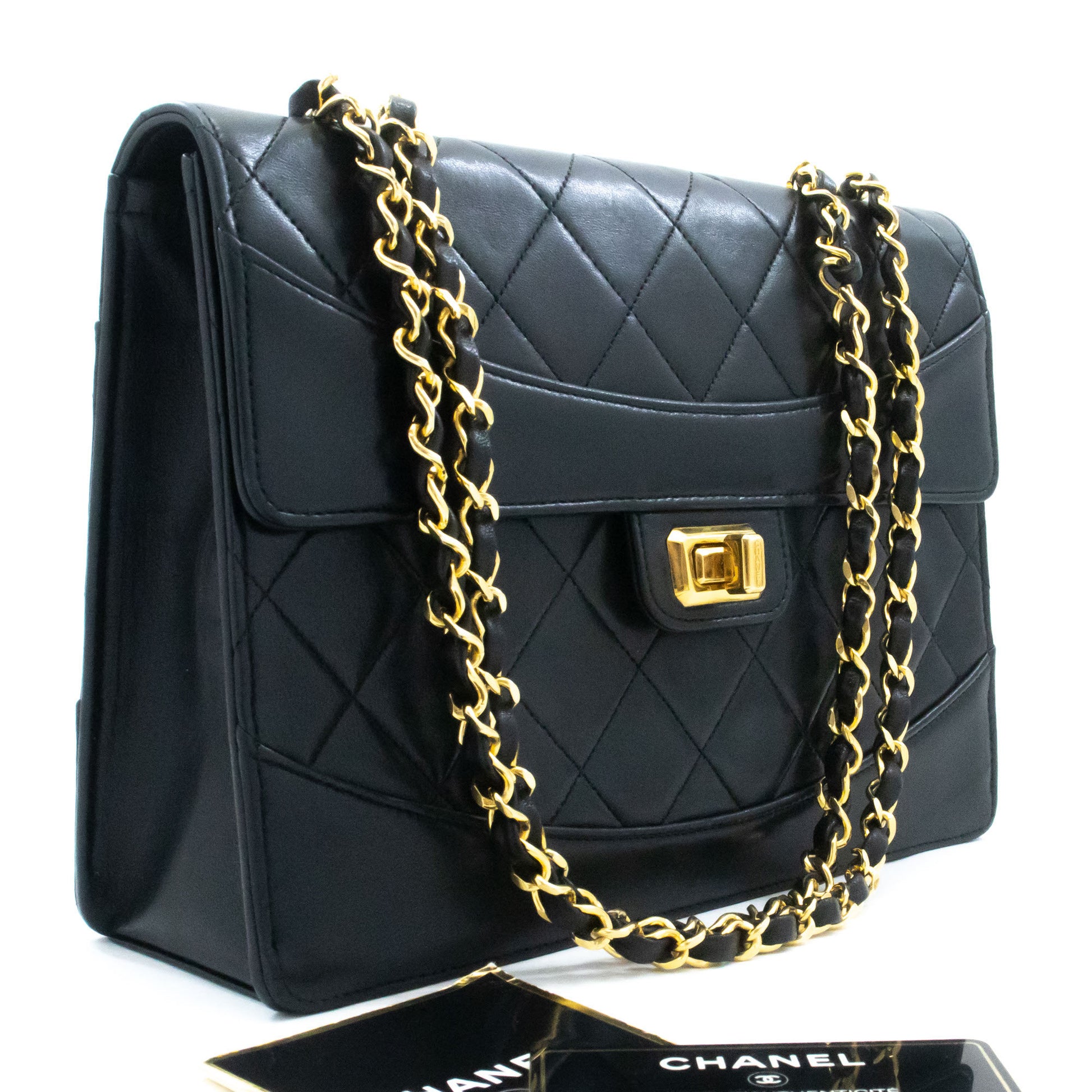 CHANEL Vintage Classic Chain Shoulder Bag Single Flap Quilted Lamb ag8 hannari-shop