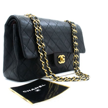 CHANEL Classic Double Flap Borsa a Spalla con Catena 10" in Pelle di Agnello Nera ag5 hannari-shop
