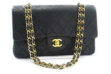 CHANEL Classic Double Flap Borsa a Spalla con Catena 10" in Pelle di Agnello Nera ag5 hannari-shop