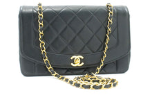 CHANEL Diana Flap Chain Shoulder Bag Black Quilted Lambskin Purse ah2 hannari-shop
