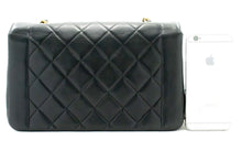 CHANEL Diana Flap Chain Shoulder Bag Black Quilted Lambskin Purse ah2 hannari-shop