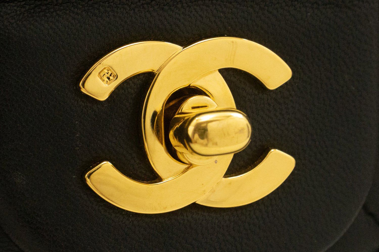 CHANEL Classic Double Flap 10" Chain Shoulder Bag Black Lambskin am1 hannari-shop