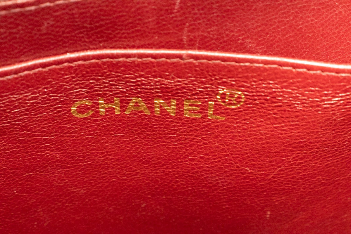 CHANEL Classic Large 13" Flap Chain Shoulder Bag Black Lambskin am4 hannari-shop