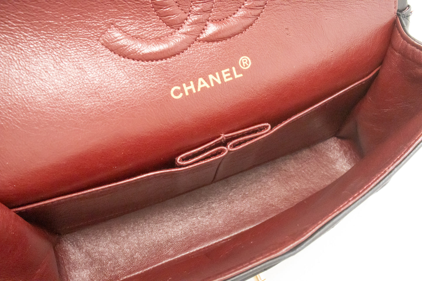 CHANEL Classic Double Flap 10" Chain Shoulder Bag Black Lambskin am2 hannari-shop