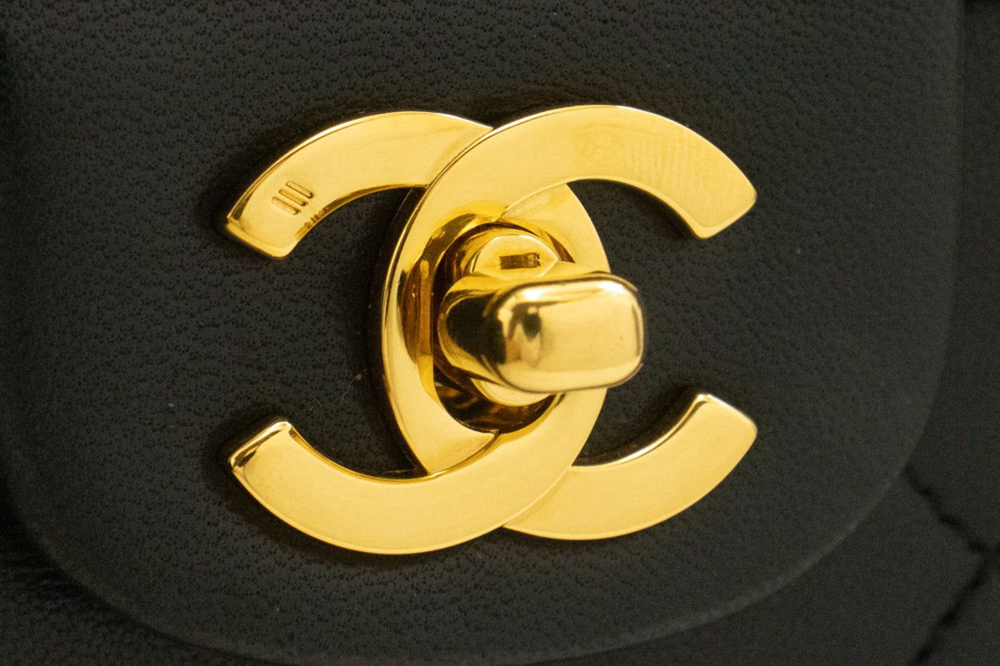 CHANEL Classic Double Flap 10" Chain Shoulder Bag Black Lambskin ak9 hannari-shop