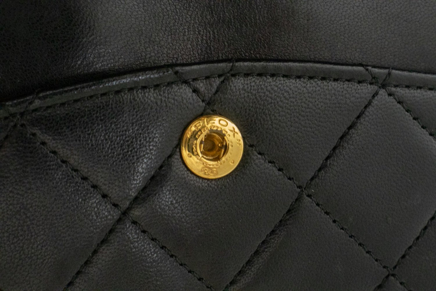 CHANEL Classic Double Flap 10" Chain Shoulder Bag Black Lambskin ak9 hannari-shop