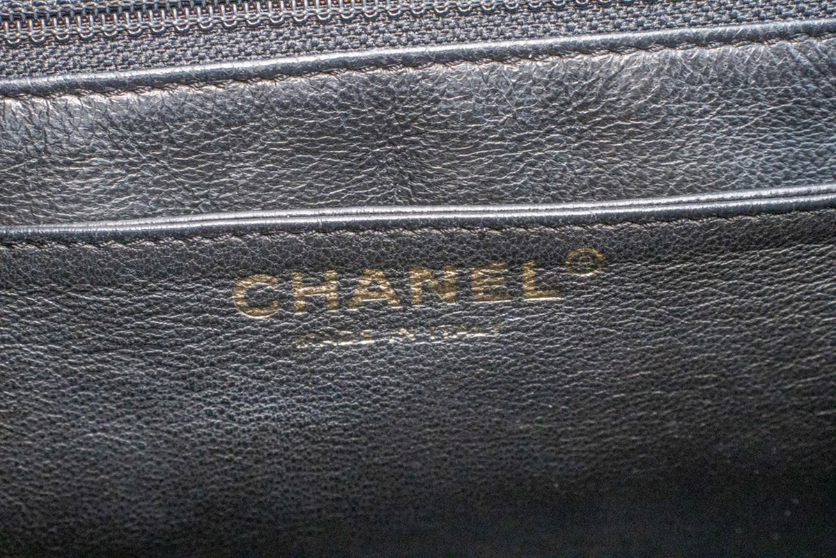 CHANEL Grained Calfskin Handbag Top Handle Bag Kelly Black Flap an4 hannari-shop