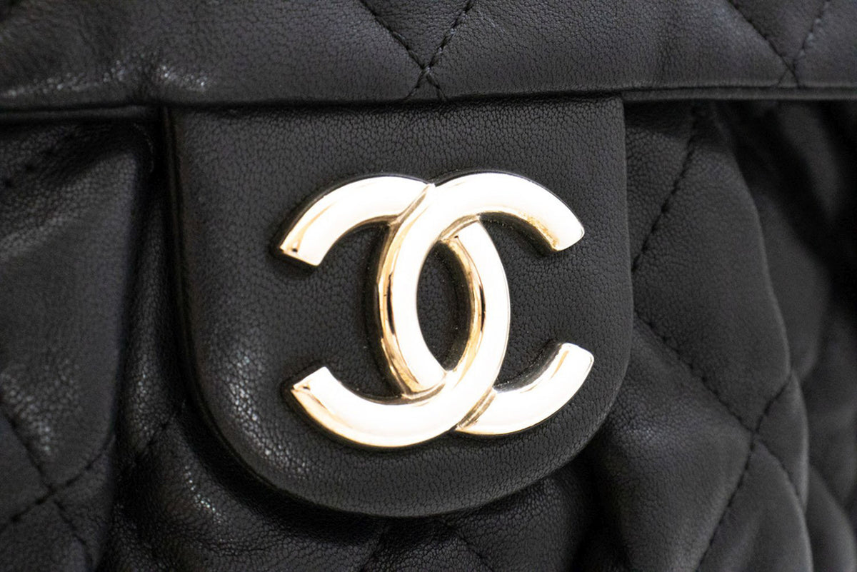 CHANEL Chain Around Shoulder Bag Crossbody Black Calfskin Leather ap9 — interior hannari-shop