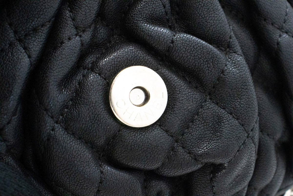 CHANEL Chain Around Small Shoulder Bag Crossbody Black Calfskin ap7 hannari-shop
