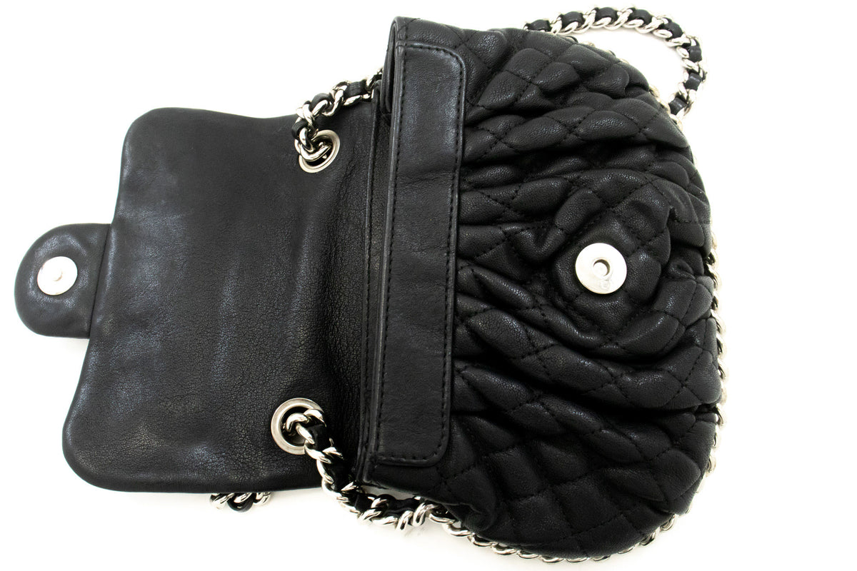 CHANEL Chain Around Small Shoulder Bag Crossbody Black Calfskin ap7 hannari-shop