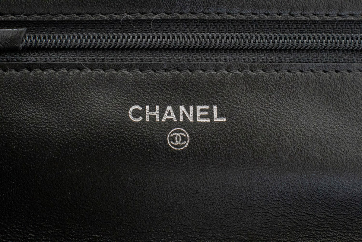 CHANEL Black Classic Wallet On Chain WOC Shoulder Bag Lambskin ap5 hannari-shop