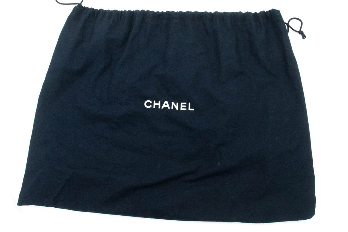 CHANEL Classic Double Flap 9" Chain Shoulder Bag Black Lambskin ap2 hannari-shop