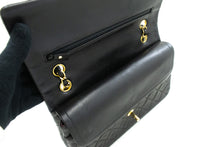 CHANEL Classic Double Flap 10" Chain Shoulder Bag Black Lambskin m77 hannari-shop