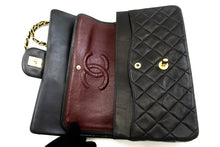 CHANEL Classic Double Flap 10" Chain Shoulder Bag Black Lambskin m77 hannari-shop