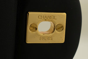 CHANEL Classic Double Flap 10" Chain Shoulder Bag Black Lambskin m75 hannari-shop