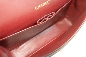 CHANEL Classic Double Flap 10" Chain Shoulder Bag Black Lambskin m75 hannari-shop
