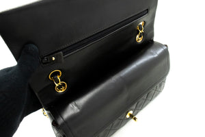 CHANEL Classic Double Flap 10" Chain Shoulder Bag Black Lambskin m75 hannari-shop