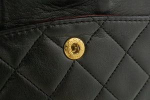 CHANEL Classic Double Flap 9" Chain Shoulder Bag Black Lambskin L41 hannari-shop