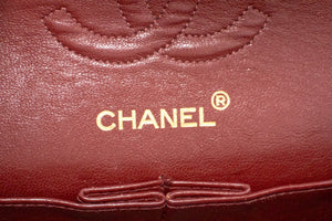 CHANEL Classic Double Flap 9" Chain Shoulder Bag Black Lambskin n10 hannari-shop