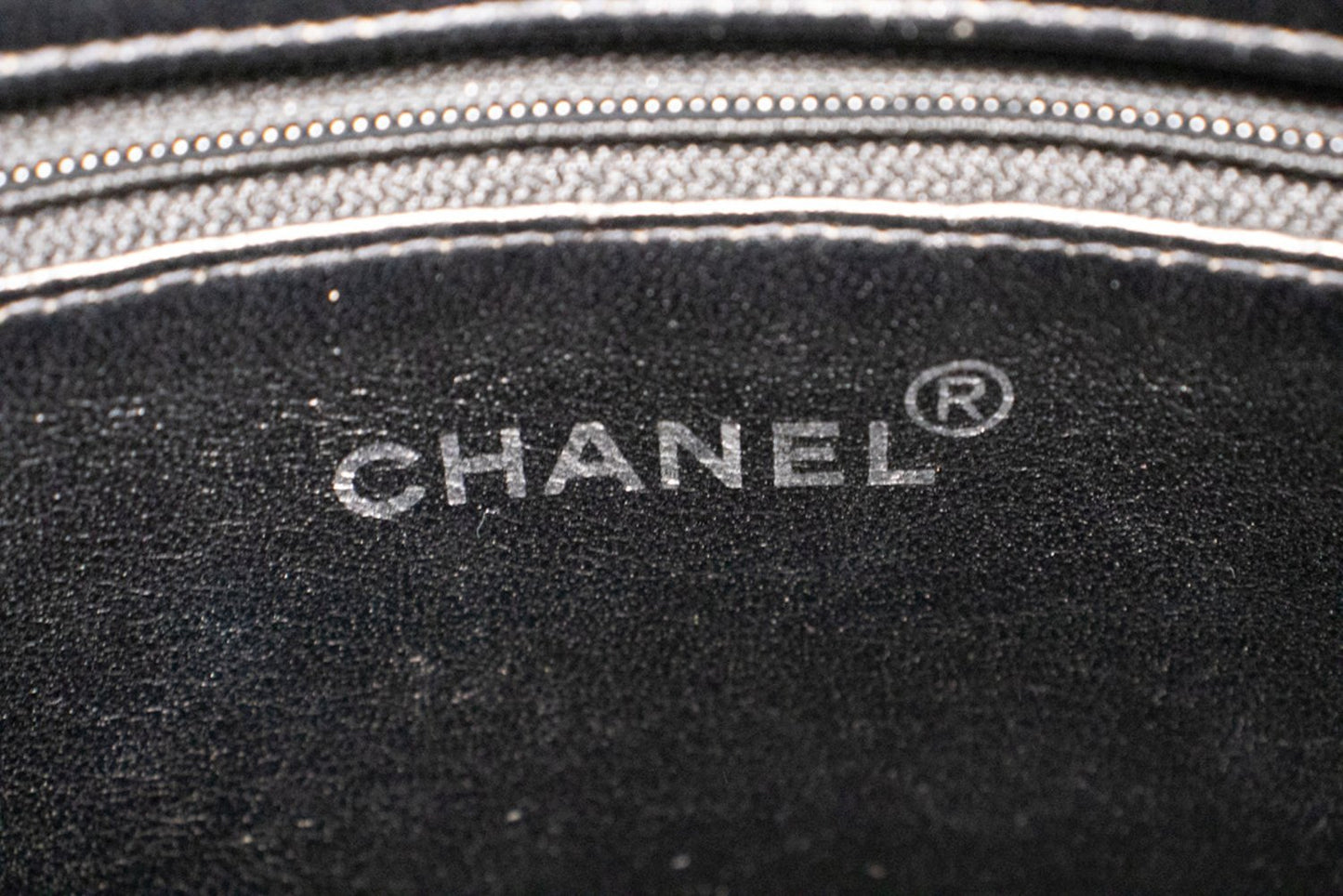 CHANEL Silver Medallion Caviar Shoulder Bag Shopping Tote Black SV n42 hannari-shop