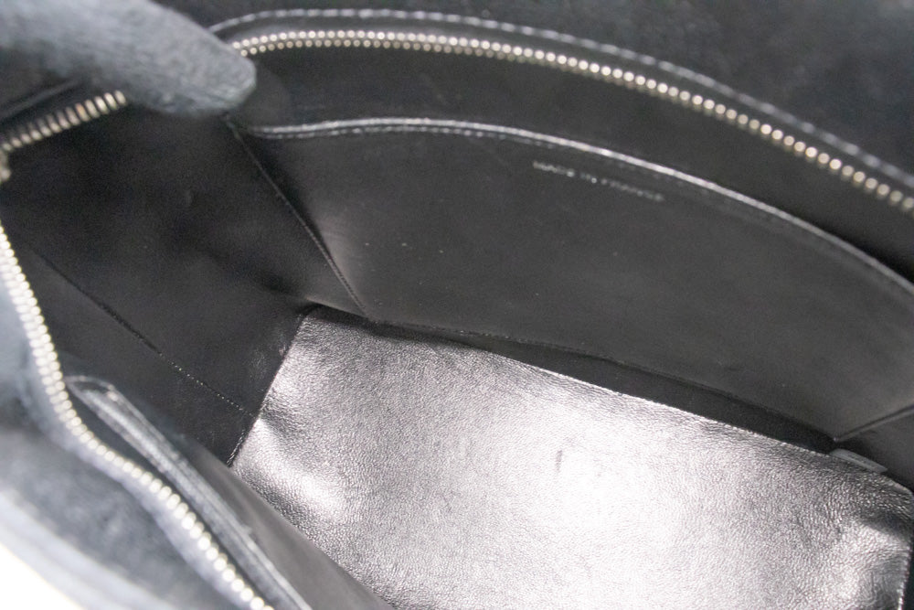 CHANEL Silver Medallion Caviar Shoulder Bag Shopping Tote Black SV n42 hannari-shop