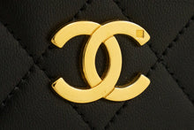 CHANEL Full Flap Chain Shoulder Bag Clutch Black Quilted Lambskin n36 hannari-shop