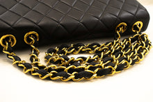 CHANEL Classic Large 11" Chain Shoulder Bag Flap Black Lambskin n20 hannari-shop