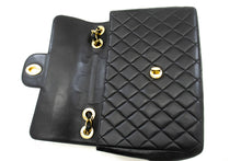 CHANEL Classic Large 11" Chain Shoulder Bag Flap Black Lambskin n20 hannari-shop
