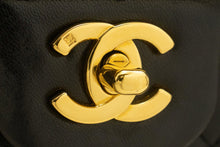 CHANEL Classic Double Flap 10" Chain Shoulder Bag Black Lambskin p18 hannari-shop