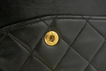 CHANEL Classic Double Flap 10" Chain Shoulder Bag Black Lambskin p18 hannari-shop