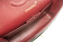 CHANEL Classic Double Flap 10" Chain Shoulder Bag Black Lambskin p18 hannari-shop