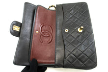 CHANEL Classic Double Flap 10" Chain Shoulder Bag Black Lambskin p21 hannari-shop