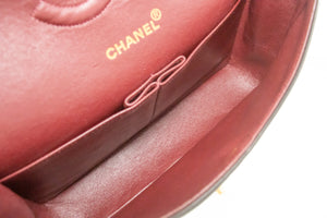 CHANEL Classic Double Flap 10" Chain Shoulder Bag Black Lambskin p29 hannari-shop