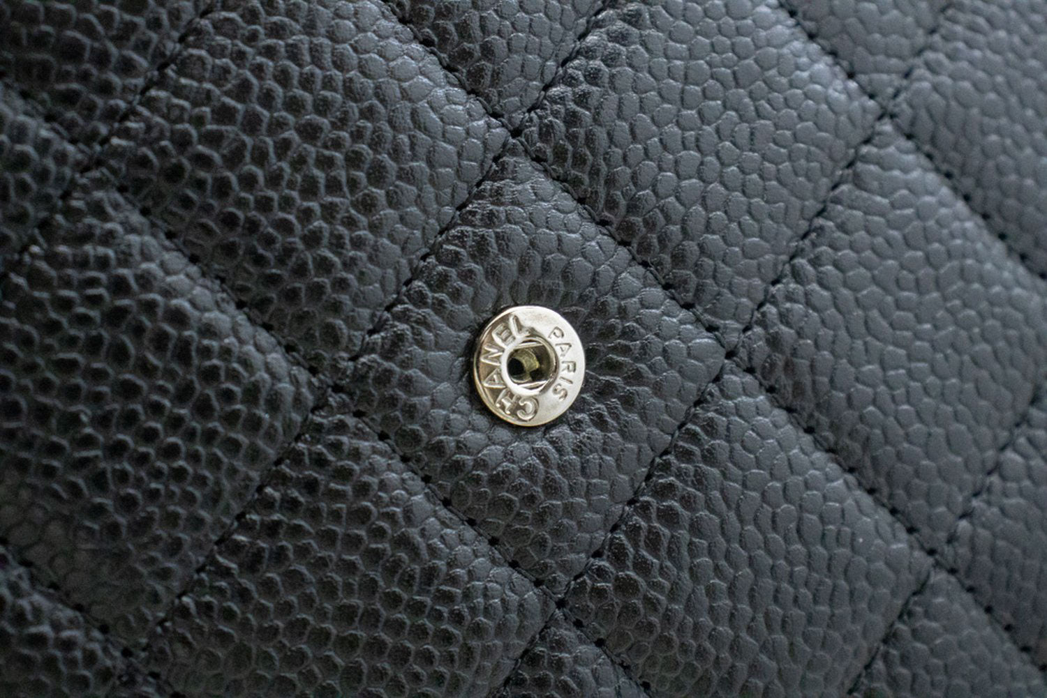 CHANEL Grained Calfskin Wallet On Chain WOC Black Shoulder Bag p60 hannari-shop
