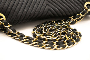 Chanel Chevron V-Stitch lederen ketting schoudertas enkele flap mat k59