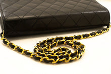 CHANEL Full Flap Chain Shoulder Bag Clutch Black Quilted Lambskin p74 hannari-shop
