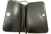 CHANEL Full Flap Chain Shoulder Bag Clutch Black Quilted Lambskin p74 hannari-shop